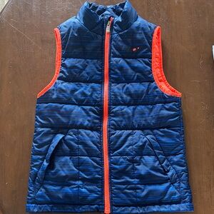 Nike Boys Blue Puffer Vest with Orange Trim